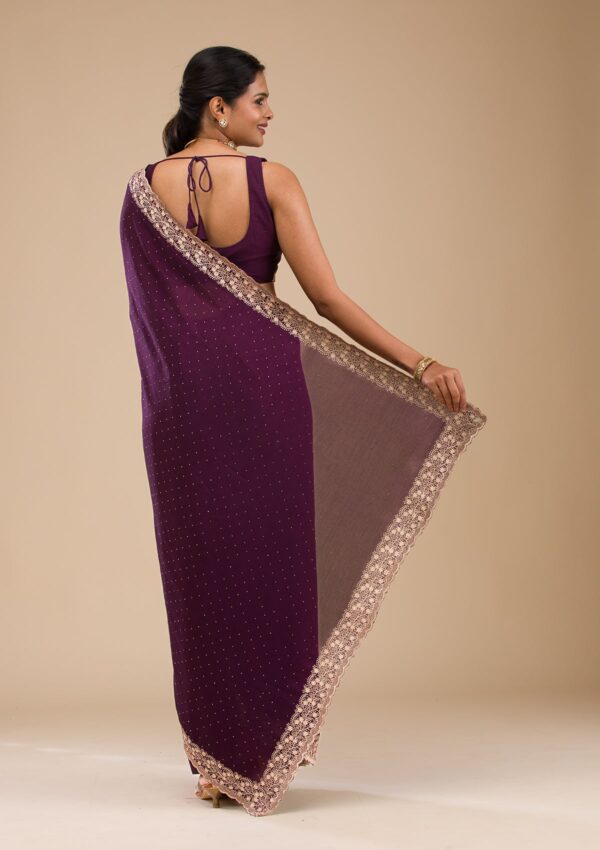 Purple Zariwork Soft Silk Saree - Image 3